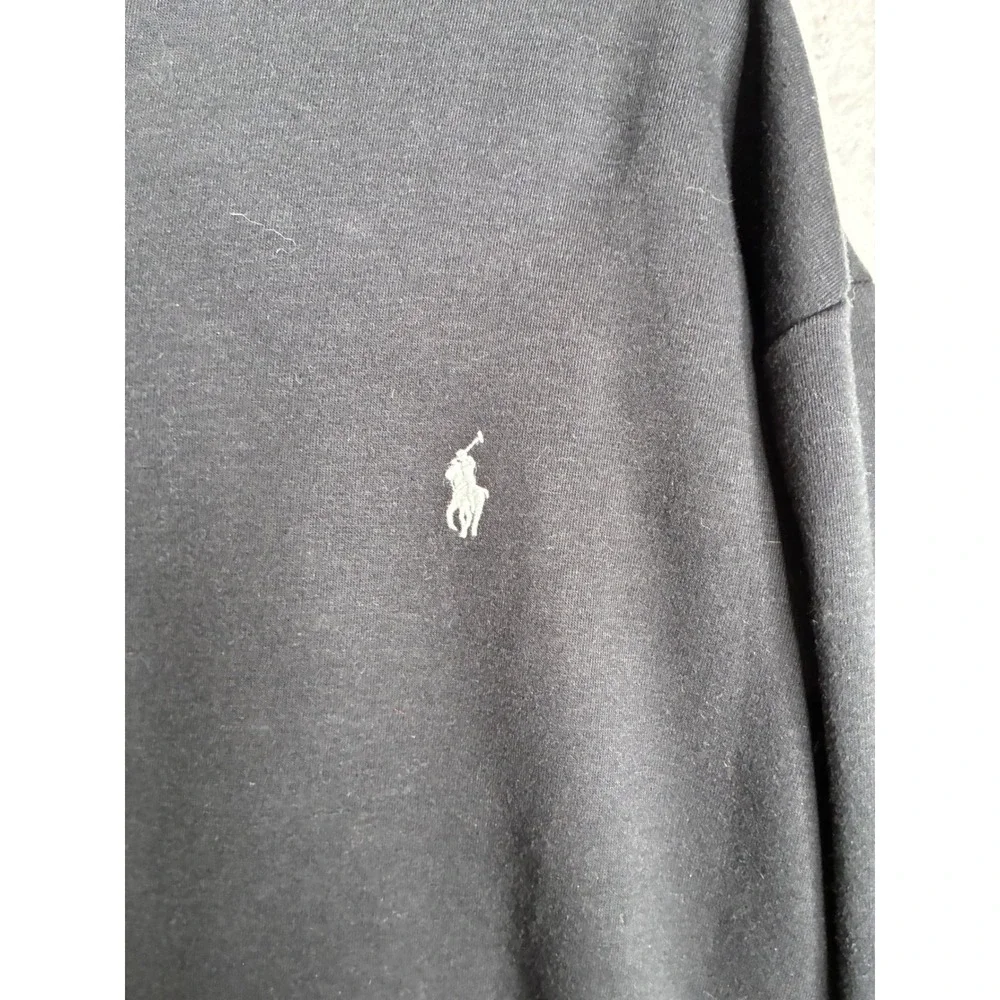 Polo Ralph Lauren Mens Black Mock Neck Snap Pullover Sweatshirt 3LT 3XL Tall